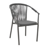 AluminumAluminum armchair Convince stackable anthracite frame-textilene-rattan 56x63x82cm