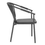 AluminumAluminum armchair Convince stackable anthracite frame-textilene-rattan 56x63x82cm - Image 3