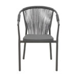 AluminumAluminum armchair Convince stackable anthracite frame-textilene-rattan 56x63x82cm - Image 4
