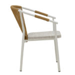 Aluminum armchair Convince stackable white frame-textilene natural rattan 56x63x82cm - Image 3