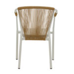 Aluminum armchair Convince stackable white frame-textilene natural rattan 56x63x82cm - Image 5