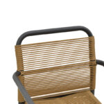 Aluminum armchair Clutch stackable anthracite frame-natural rattan 55x56x80cm - Слика 6