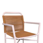 Clutch aluminum armchair stackable white frame-natural rattan 55x56x80cm - Слика 2