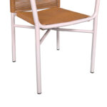 Clutch aluminum armchair stackable white frame-natural rattan 55x56x80cm - Слика 3