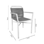 Clutch aluminum armchair stackable white frame-natural rattan 55x56x80cm - Слика 4