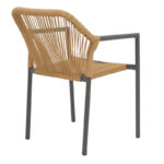 Aluminum armchair Lush stackable anthracite frame-natural rattan 56x59x80cm - Слика 2