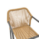 Aluminum armchair Lush stackable anthracite frame-natural rattan 56x59x80cm - Слика 6