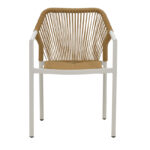 Lush aluminum armchair stackable white frame-natural rattan 56x59x80cm - Image 4