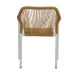 Lush aluminum armchair stackable white frame-natural rattan 56x59x80cm - Image 5