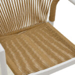 Lush aluminum armchair stackable white frame-natural rattan 56x59x80cm - Image 6
