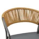 Aluminum bar stool Phoenix stackable anthracite frame-textilene natural rattan 53x58x103cm - Слика 6