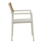 Aluminum armchair Savor stackable white frame-textilene natural rattan 55x58x83cm - Image 3