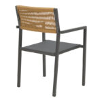 Aluminum armchair Savor stackable anthracite frame-textilene natural rattan 55x58x83cm - Слика 2
