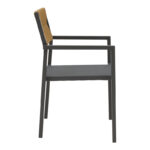 Aluminum armchair Savor stackable anthracite frame-textilene natural rattan 55x58x83cm - Слика 3