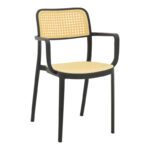 Armchair Westley pp natural-black 58x47x81cm