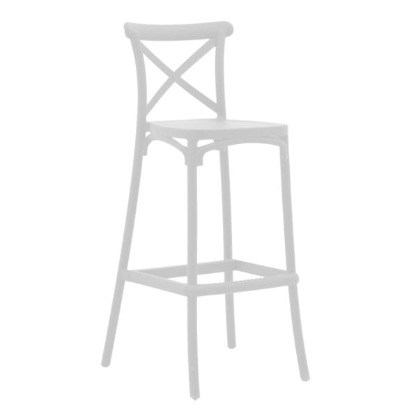 Bar stool Crossie pp white 44x44x113cm
