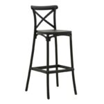 Bar stool Crossie pp black 44x44x113cm