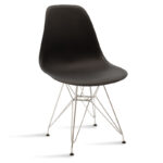Chair Adelle PP black-inox leg 46x55x81cm