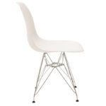 Chair Adelle PP white-inox leg 46x55x81cm - Image 3