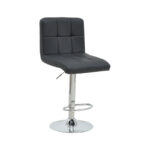 Bar stool Remina height adjustable black pu-chrome metal leg 44x44x112cm - Слика 3