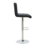Bar stool Remina height adjustable black pu-chrome metal leg 44x44x112cm - Слика 4