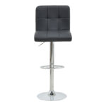 Bar stool Remina height adjustable black pu-chrome metal leg 44x44x112cm - Слика 5