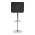 Bar stool Remina height adjustable black pu-chrome metal leg 44x44x112cm - Слика 6