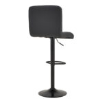 Bar stool Remina height adjustable black pu-black metal base 44x44x112cm - Слика 2