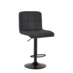 Bar stool Remina height adjustable black pu-black metal base 44x44x112cm - Слика 3