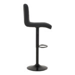 Bar stool Remina height adjustable black pu-black metal base 44x44x112cm - Слика 4