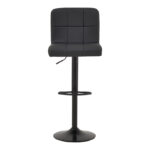 Bar stool Remina height adjustable black pu-black metal base 44x44x112cm - Слика 5