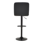 Bar stool Remina height adjustable black pu-black metal base 44x44x112cm - Слика 6