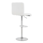 Bar stool Remina height adjustable white pu-chrome base 44x44x112cm - Image 2