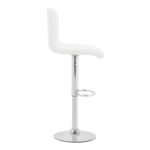 Bar stool Remina height adjustable white pu-chrome base 44x44x112cm - Image 4