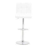 Bar stool Remina height adjustable white pu-chrome base 44x44x112cm - Image 5