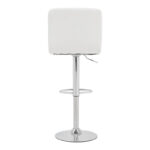 Bar stool Remina height adjustable white pu-chrome base 44x44x112cm - Image 6