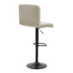 Bar stool Remina height adjustable beige velvet-black matt base 44x44x112cm - Image 2
