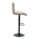 Bar stool Remina height adjustable beige velvet-black matt base 44x44x112cm - Image 4
