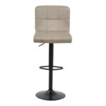 Bar stool Remina height adjustable beige velvet-black matt base 44x44x112cm - Image 5