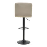Bar stool Remina height adjustable beige velvet-black matt base 44x44x112cm - Image 6
