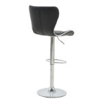 Bar stool Jorine height adjustable black pu-chrome base 53x44x114cm - Слика 2