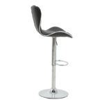 Bar stool Jorine height adjustable black pu-chrome base 53x44x114cm - Слика 4