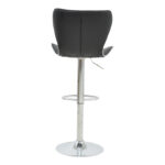 Bar stool Jorine height adjustable black pu-chrome base 53x44x114cm - Слика 6