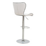 Bar stool Jorine height adjustable white pu-chrome base 53x44x114cm - Image 2