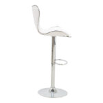 Bar stool Jorine height adjustable white pu-chrome base 53x44x114cm - Image 4