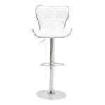 Bar stool Jorine height adjustable white pu-chrome base 53x44x114cm - Image 5