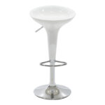 Bar stool Felice height adjustable white-chrome base 40x43x84cm - Image 4