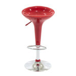 Bar stool Felice height adjustable red-chrome base 40x43x84cm - Слика 3