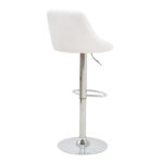 Bar stool Boronez height adjustable white pu-chrome base 47x49x112cm - Image 2
