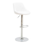 Bar stool Boronez height adjustable white pu-chrome base 47x49x112cm